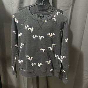 Lucky Brand Gray Floral Sweatshirt